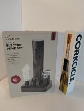 Rabbit 6-Piece Electric Wine Set - Black, Corkcicle, Wine Bottle Chiller